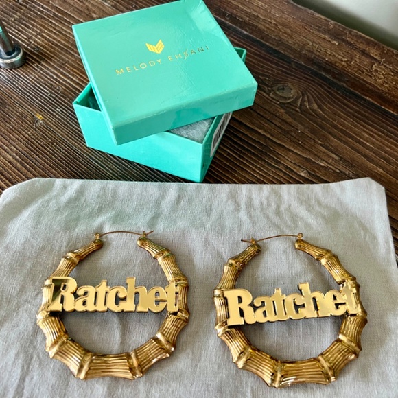 Melody Ehsani Bamboo "Ratchet" Hoop Earrings - Picture 6 of 7